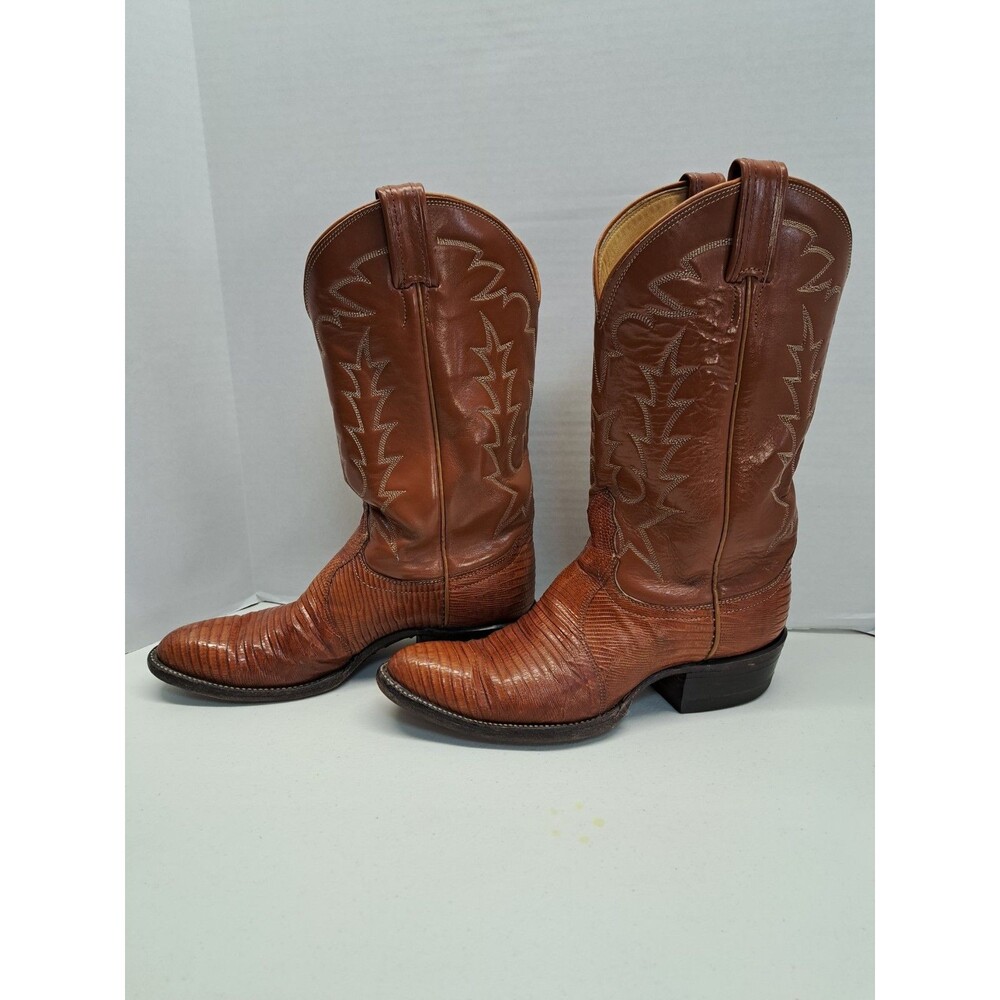 Vintage Tony Llama Lizard Men's Boots Size 7B 1983 - Picture 3 of 9